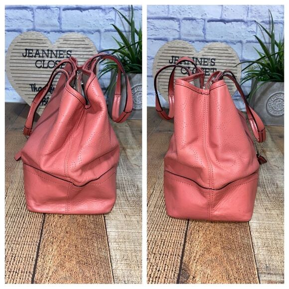 Coach 19681 Perforated Signature Leather Carryall Satchel Shoulder Bag - Picture 7 of 14